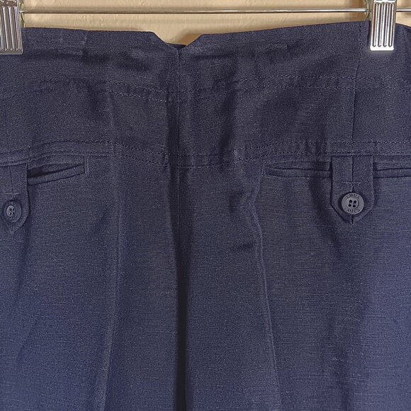 Emma James Capri Pants Women’s 16W Navy Blue Linen Blend Faux Pocket Nautical - Picture 5 of 5